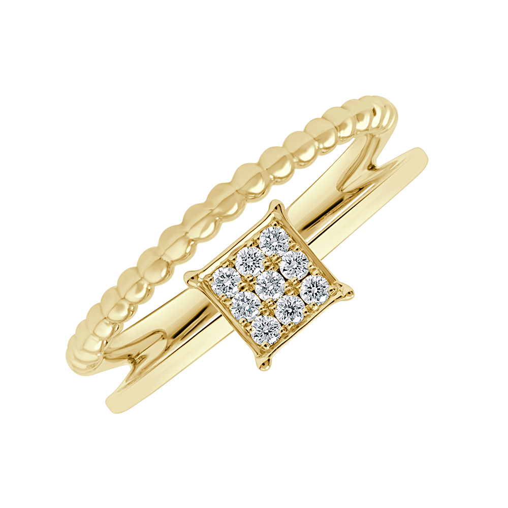 Vintage Princess Illusion Diamond Ring - 18 K White Gold - Gap Collection