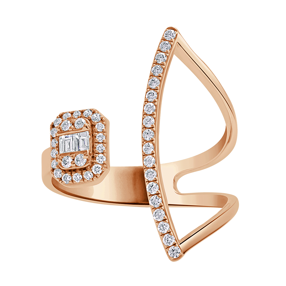 Winged Emerald Halo Illusion Diamond Ring From Gap Collection