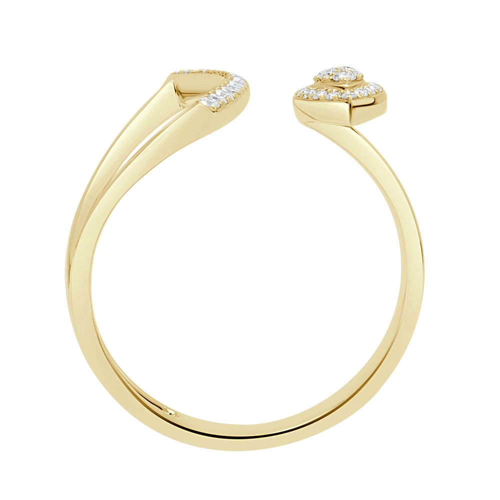 Winged Marquise Halo Illusion Diamond Ring - 18 K Yellow Gold - Gap Collection