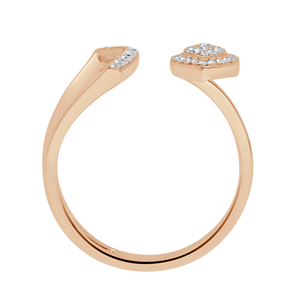 Winged Pear Halo Illusion Diamond Ring - 18 K Rose Gold - Gap Collection