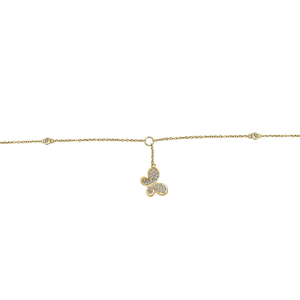 Butterfly Diamond Anklet - 18 K Rose Gold - Chevelle Collection