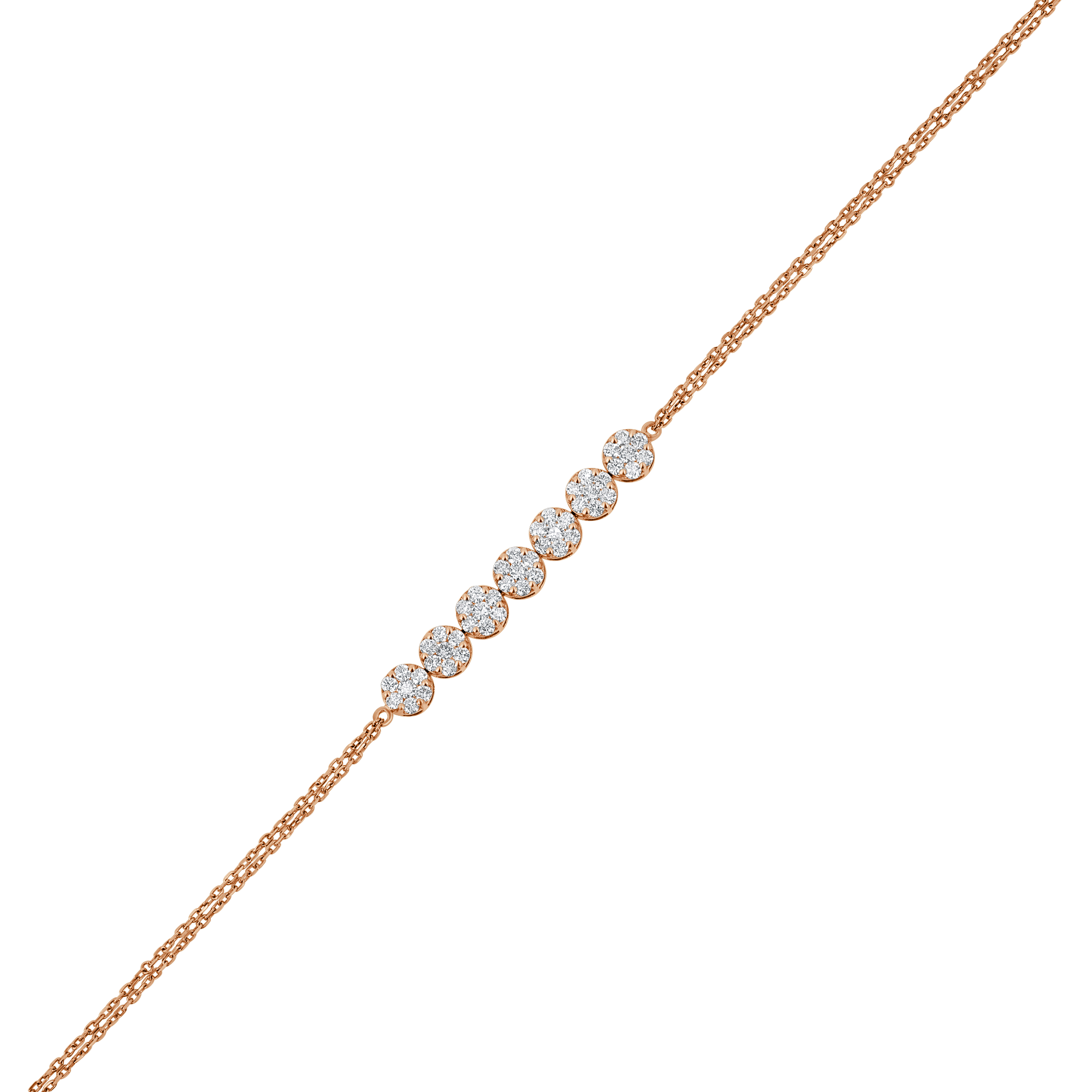 Je© Round Illusion Half Tennis Diamond Bracelet (Small)