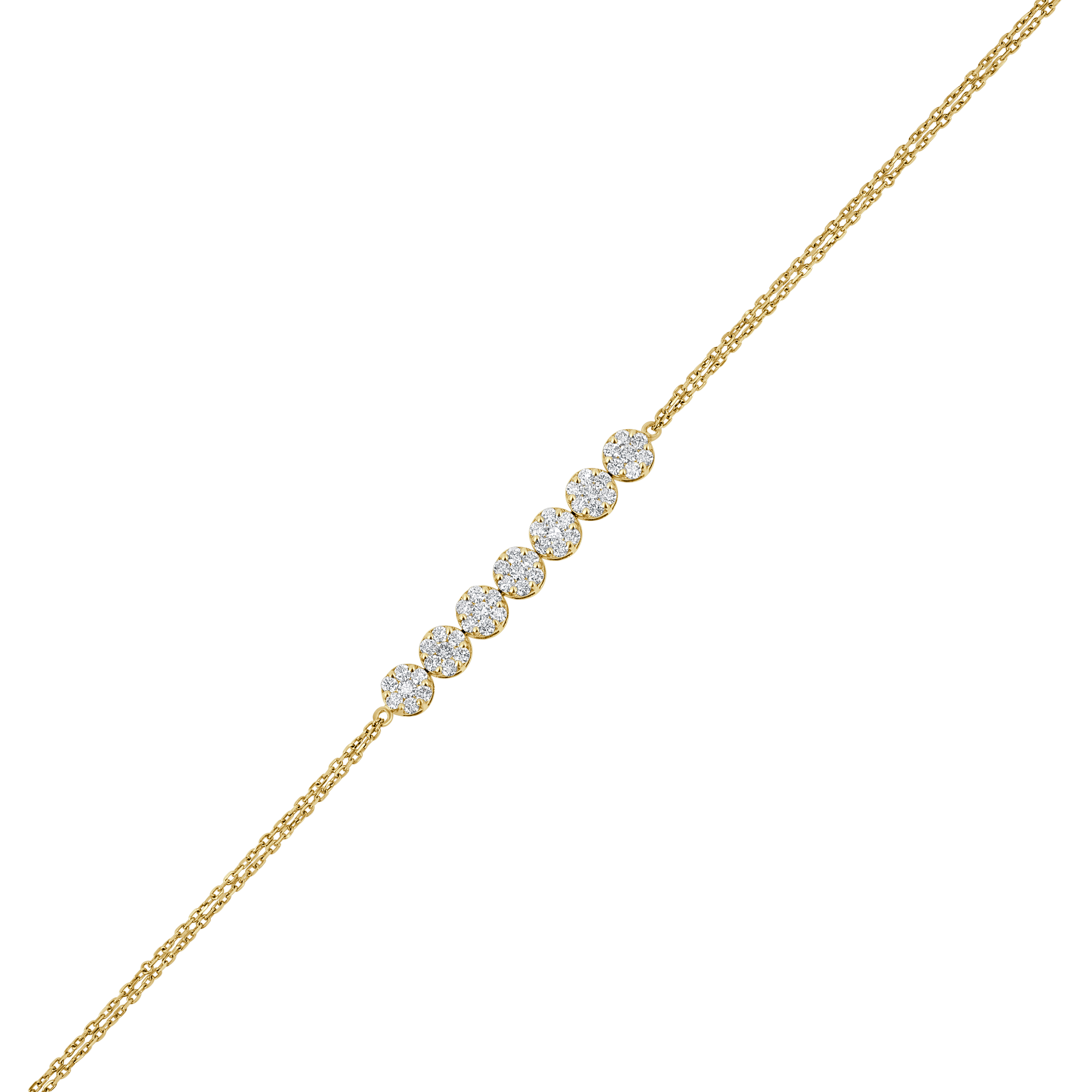 Je© Round Illusion Half Tennis Diamond Bracelet (Small)