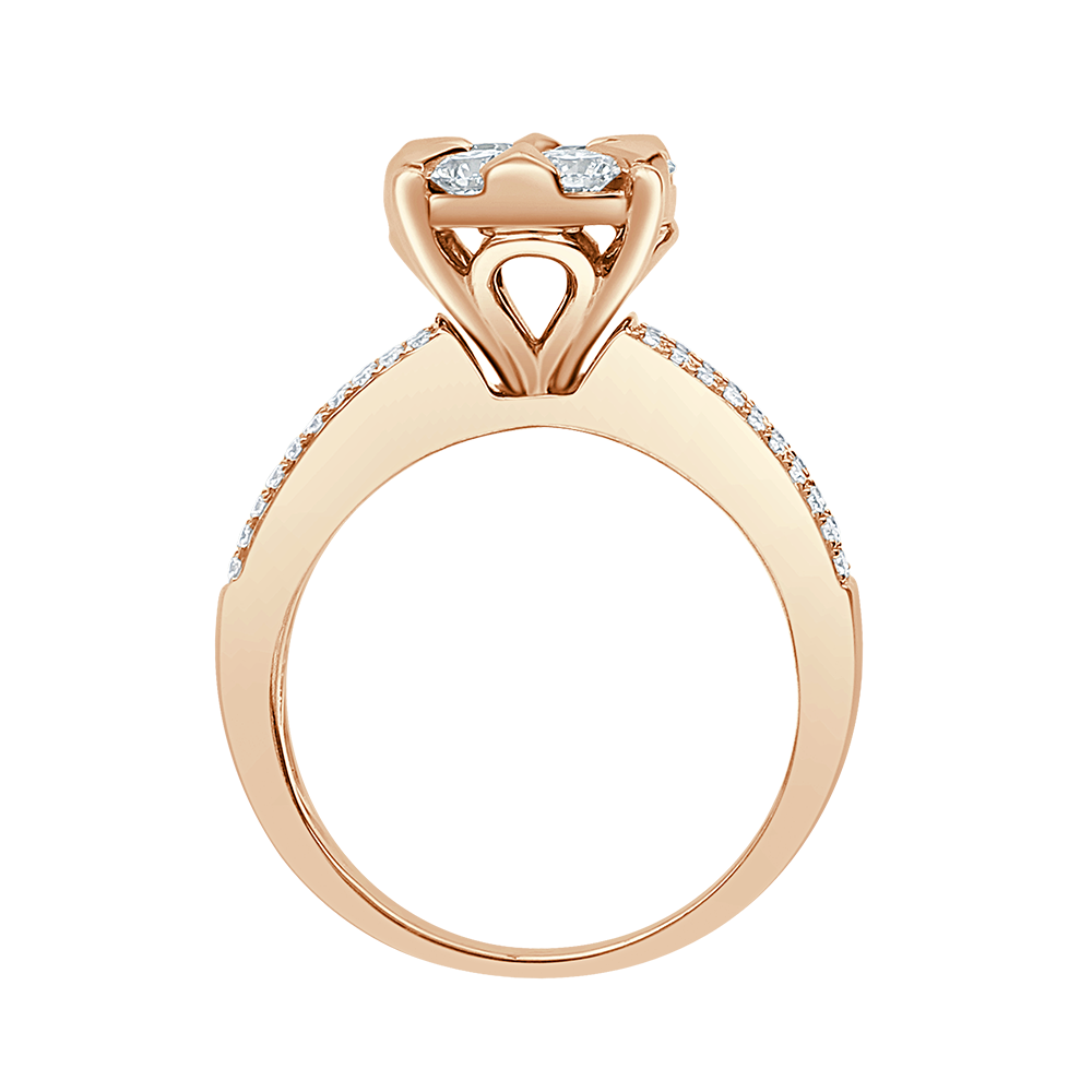 Je© Round Illusion Channel Baguette Diamond Ring