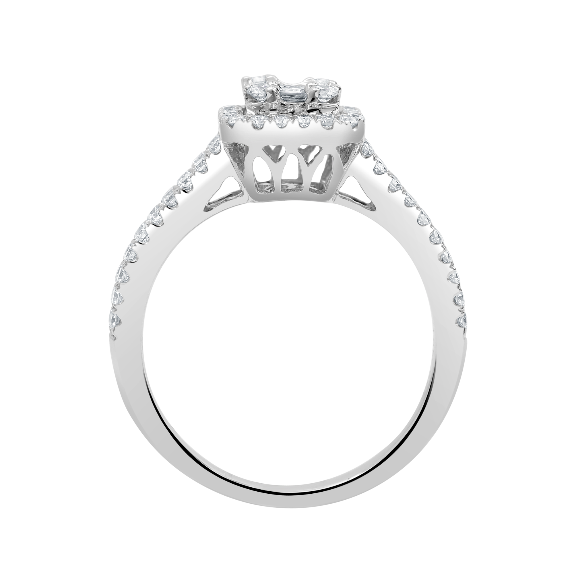 Je© Emerald Illusion Split Halo Diamond Ring