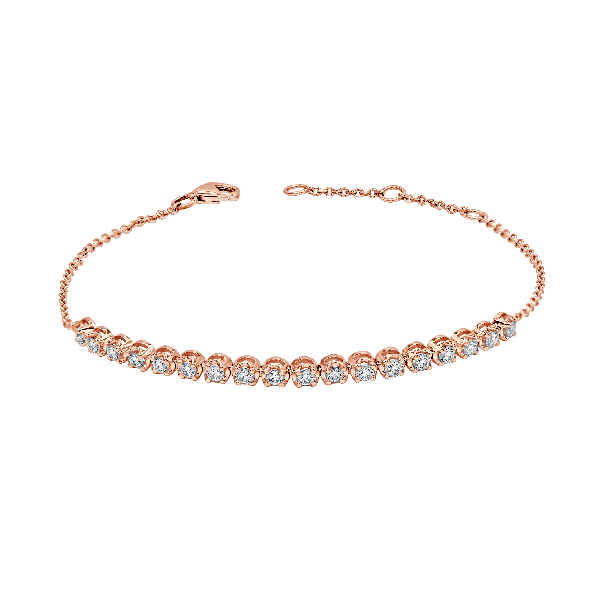 Round Diamond Half Tennis Bracelet (0.70cts)