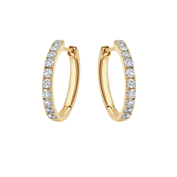 Classic Diamond Huggie Earrings (Medium)