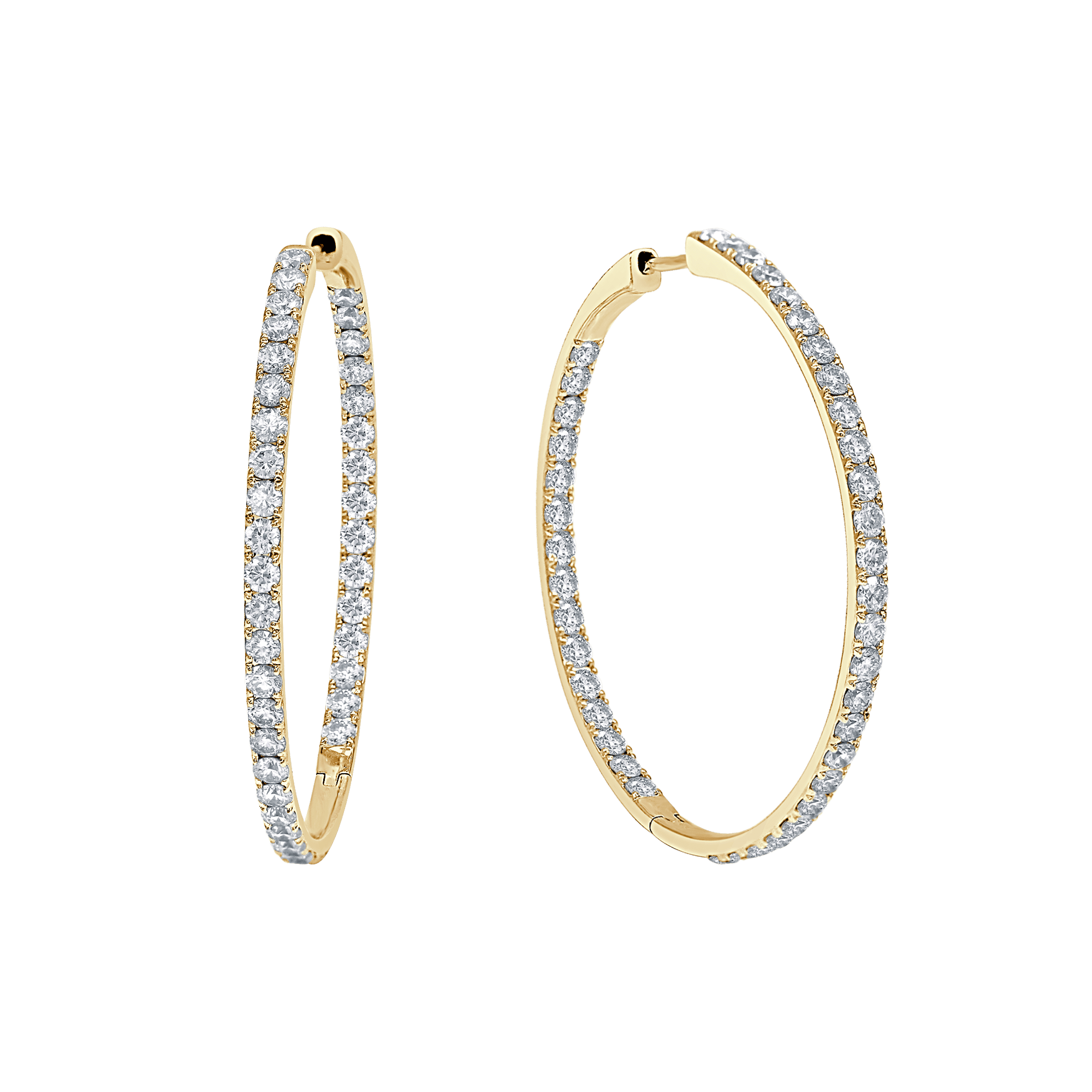 Inside-Out Wide Diamond Hoop Earrings (Large)