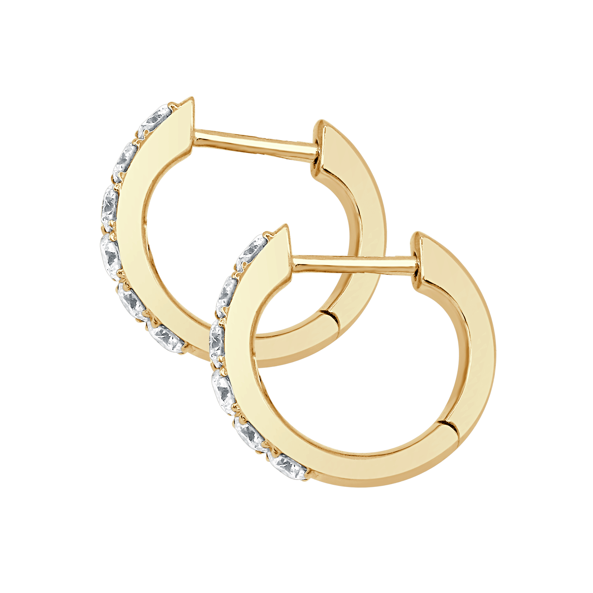 Classic Six Diamond Huggie Earrings (Small)