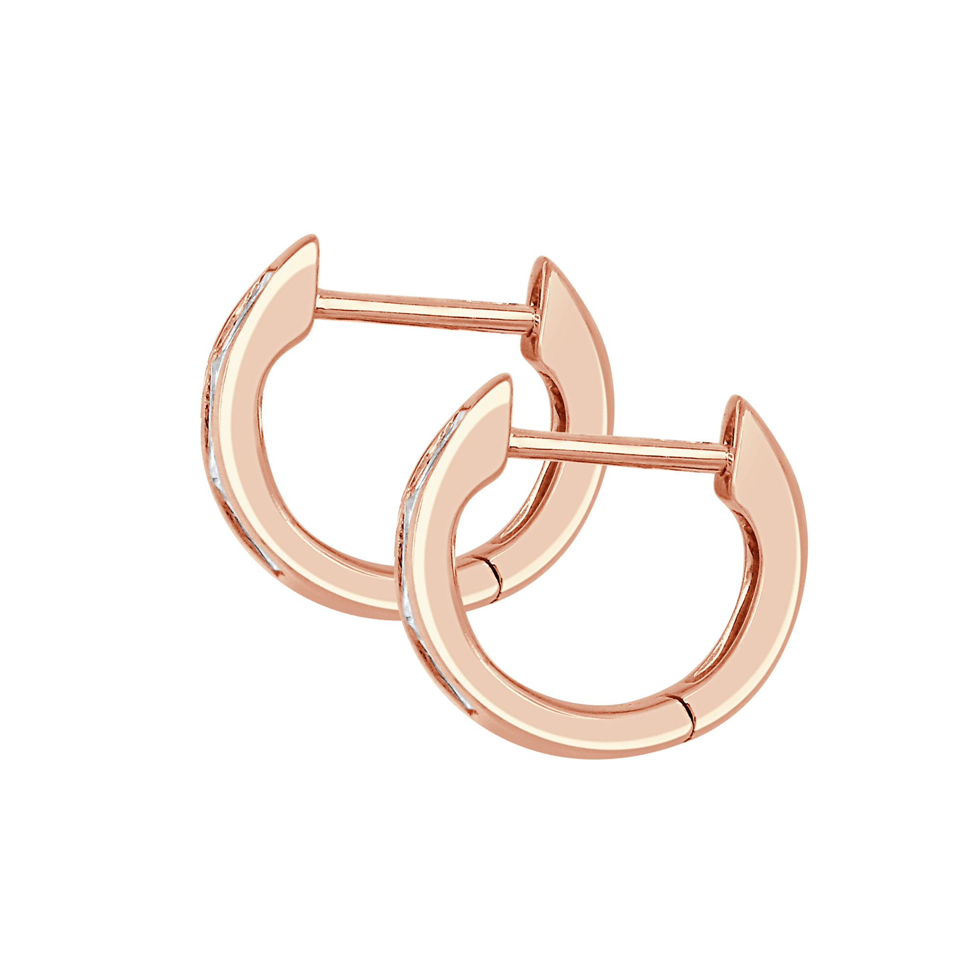 Baguette Diamond Huggie Earrings (Small)