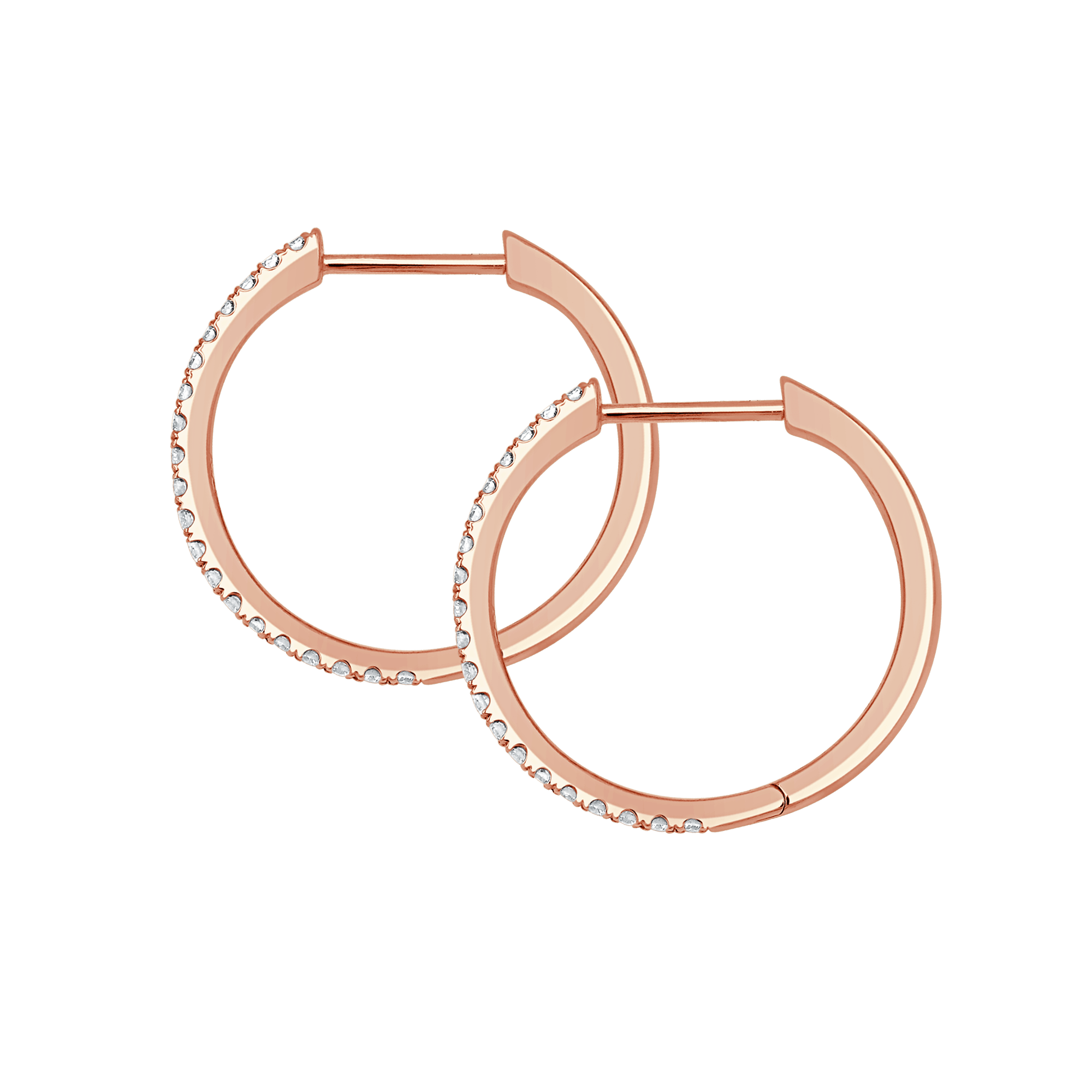 Diamond Hoop Earrings (Medium)
