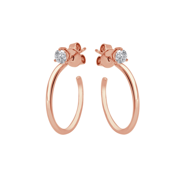 Solitaire Diamond Hoop Earrings (Small)