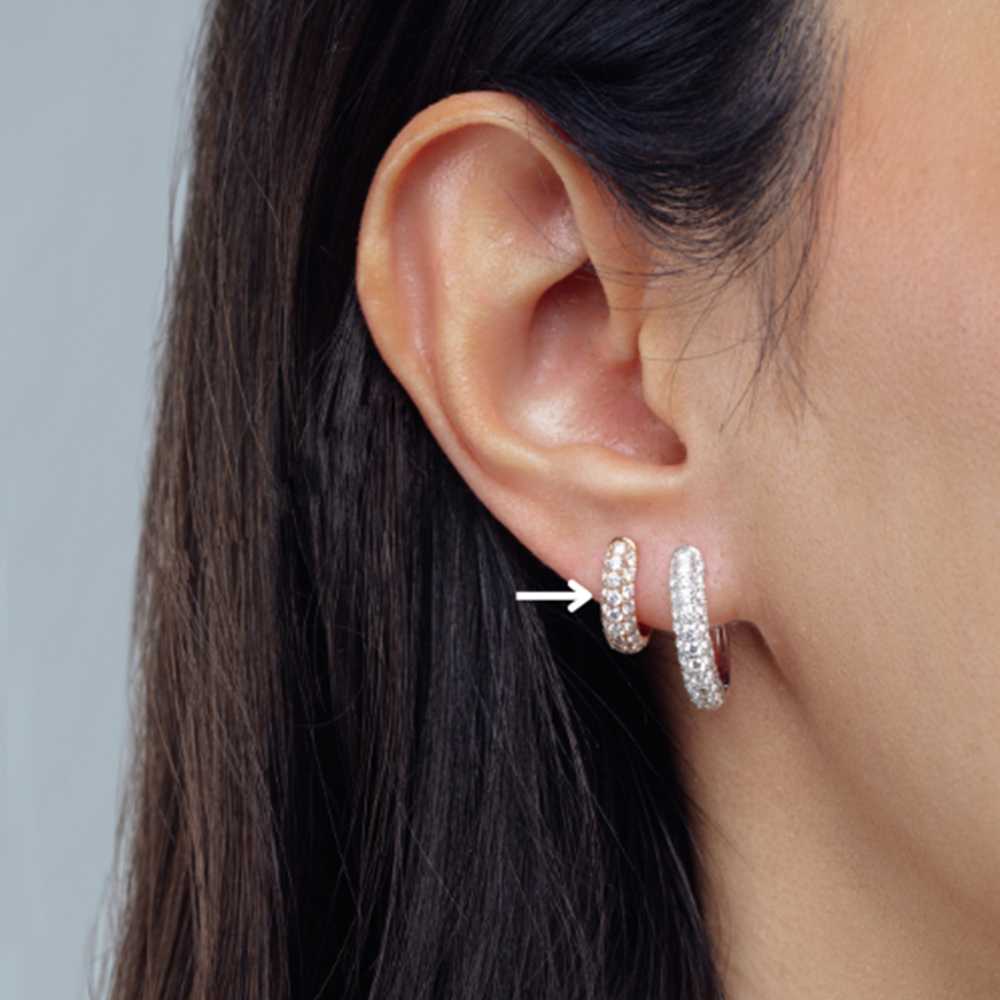 Pavé Diamond Huggie Earrings (Medium)