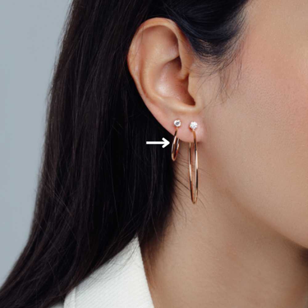 Solitaire Diamond Hoop Earrings (Small)