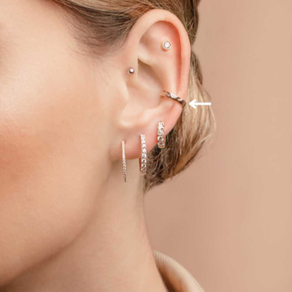 Baguette Diamond Huggie Earrings (Small)
