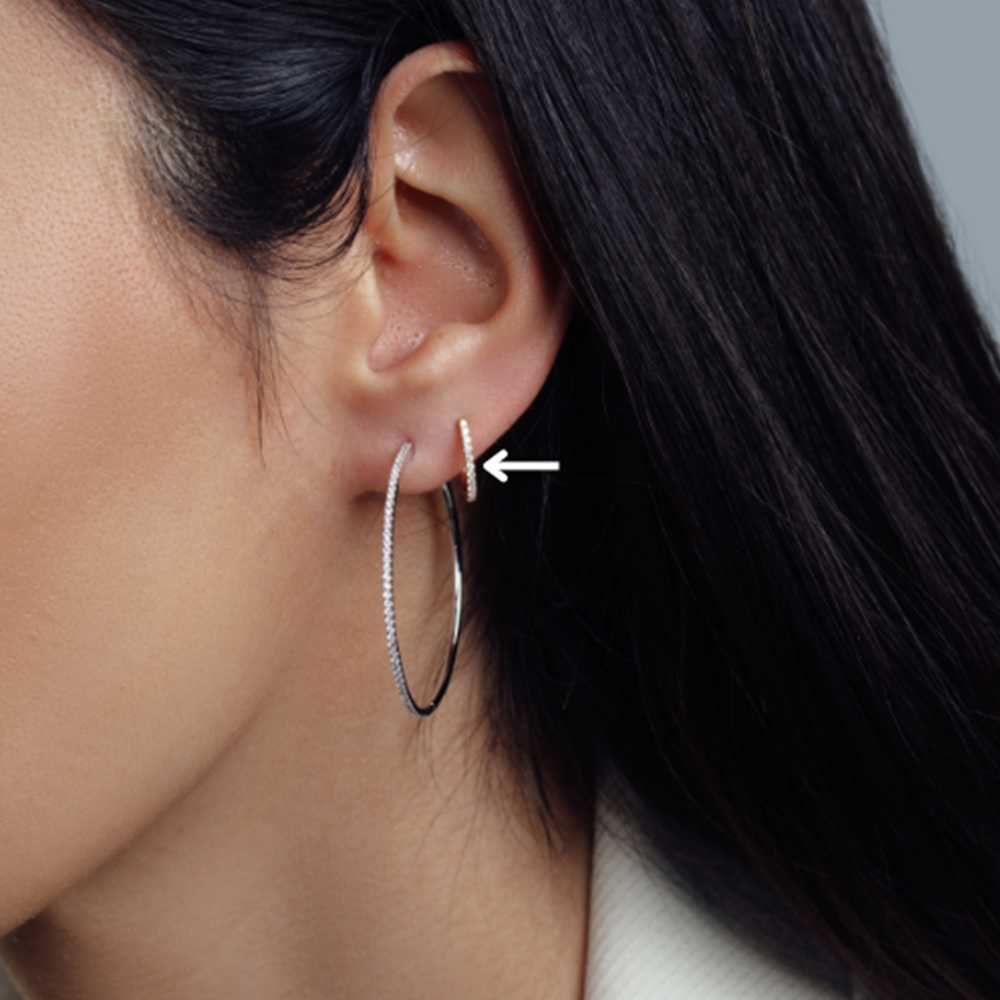 Petite Diamond Huggie Earrings (Medium)