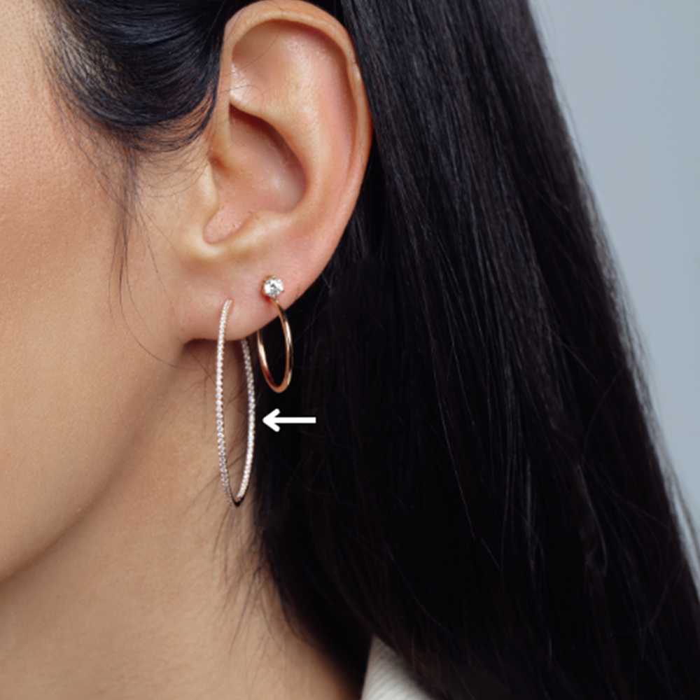 Slim Inside-Out Diamond Close Hoop Earrings (Large)