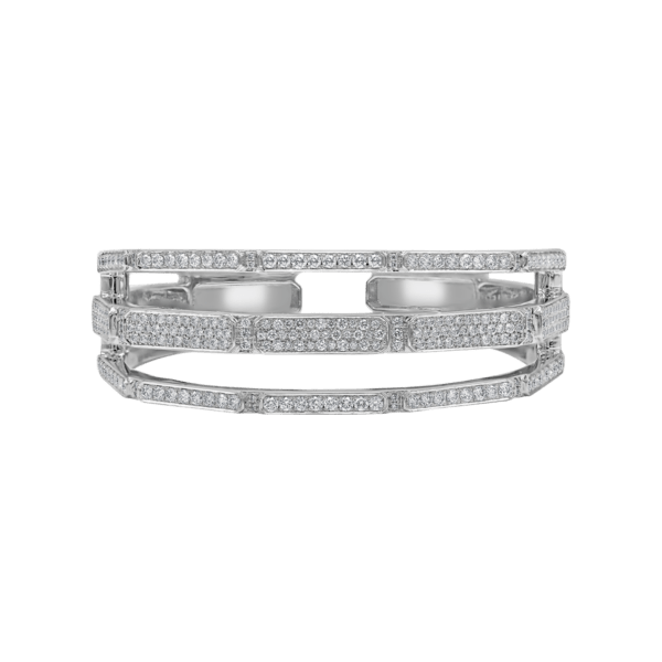 LUNA© Full Diamond Semi Octagon Bracelet (Triple line)