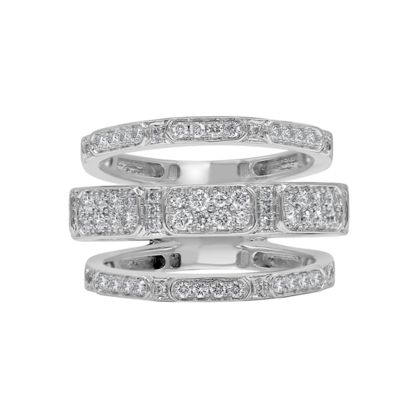 LUNA© Full Diamond Semi Octagon Ring (Triple line)