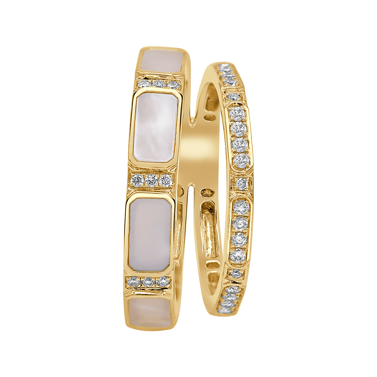 LUNA© MOP and Diamond Octagon Ring