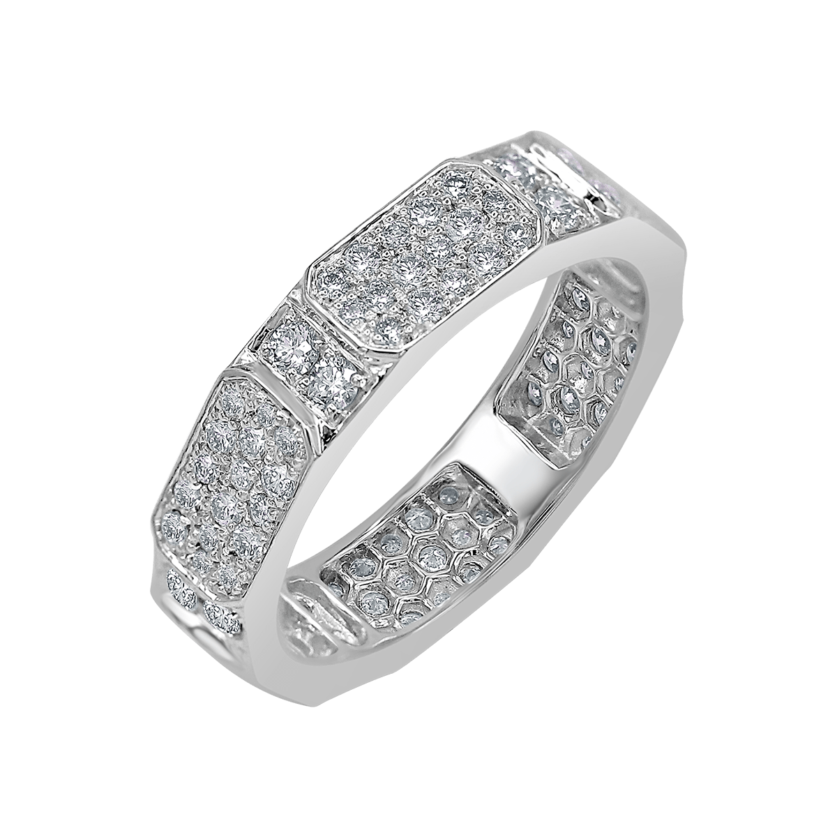 LUNA© Full Diamond Octagon Ring 5.20mm